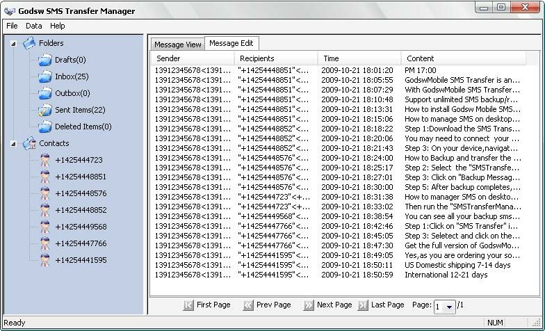 transfer sms to pc