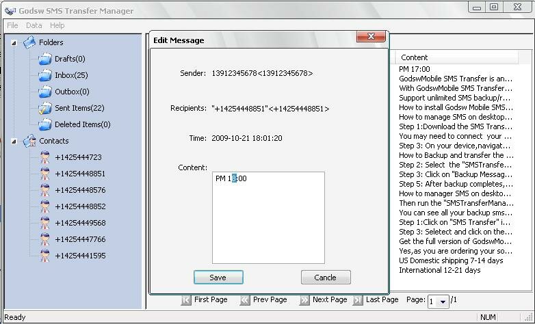 save sms to pc
